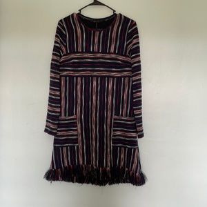 Red, white, and blue tweed dress